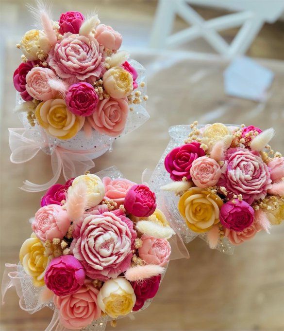 Bouquet de cire parfumée Fuchsia