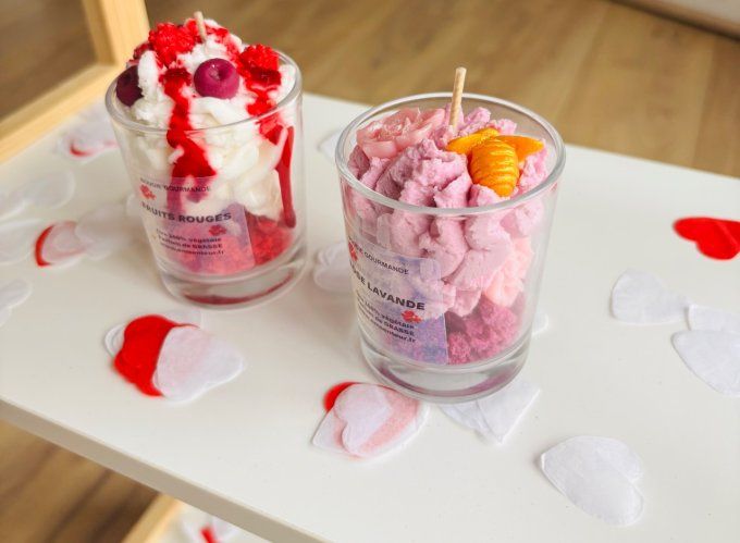 Coffret saint Valentin 2 bougies 