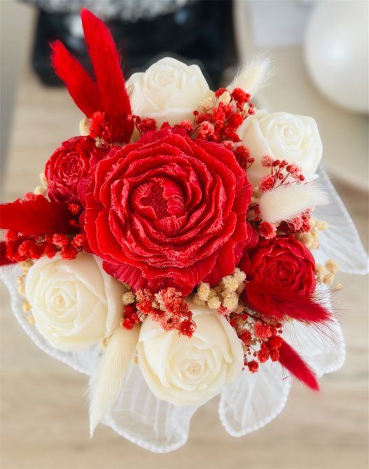 Bouquet éternel de fleurs en cire de soja
