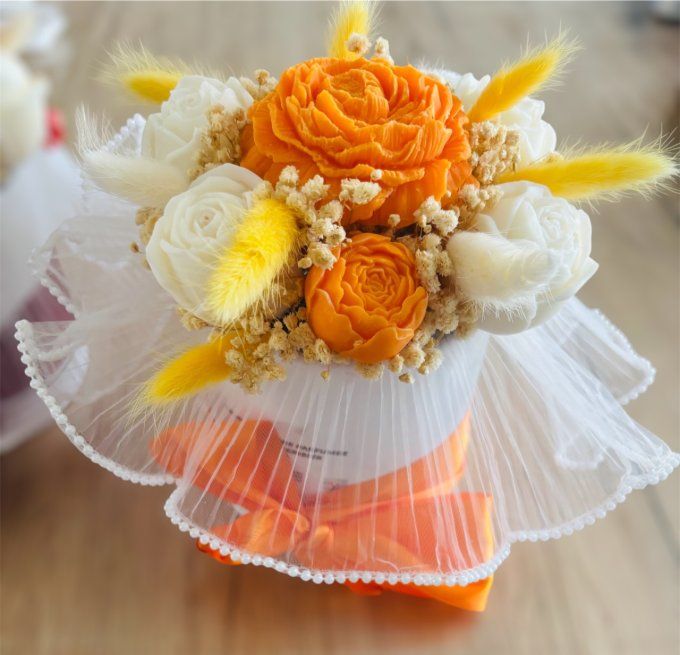 Bouquet éternel de fleurs en cire de soja
